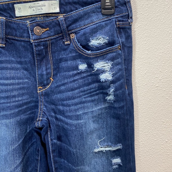 Abercrombie & Fitch high rise slim straight destroyed jeans 27x33 - Picture 2 of 11